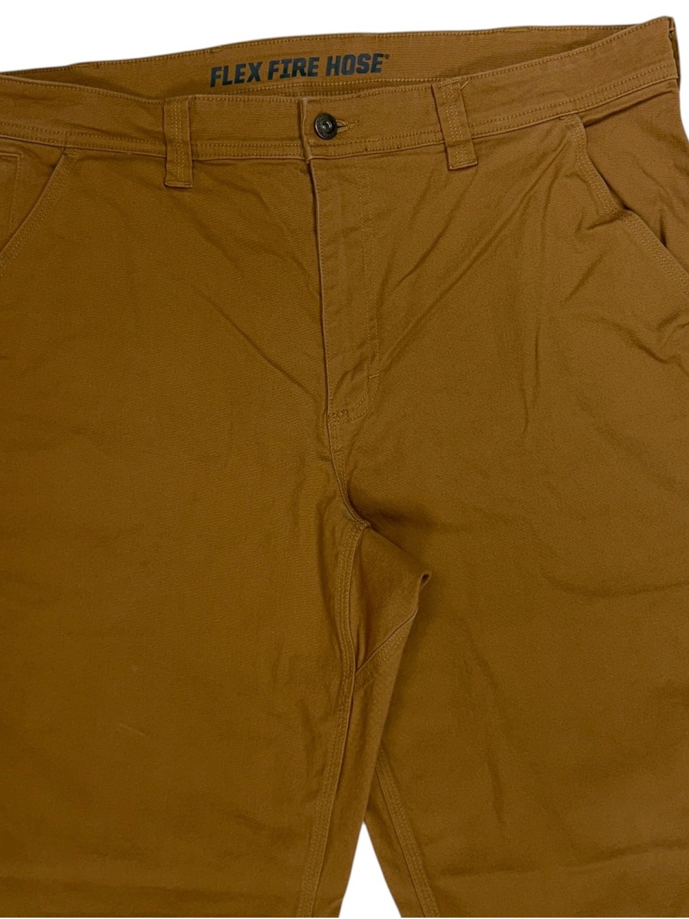 Duluth Trading Pants Men 38x34 Brown Flex Fire Hose Foreman Relaxed Stretch Work